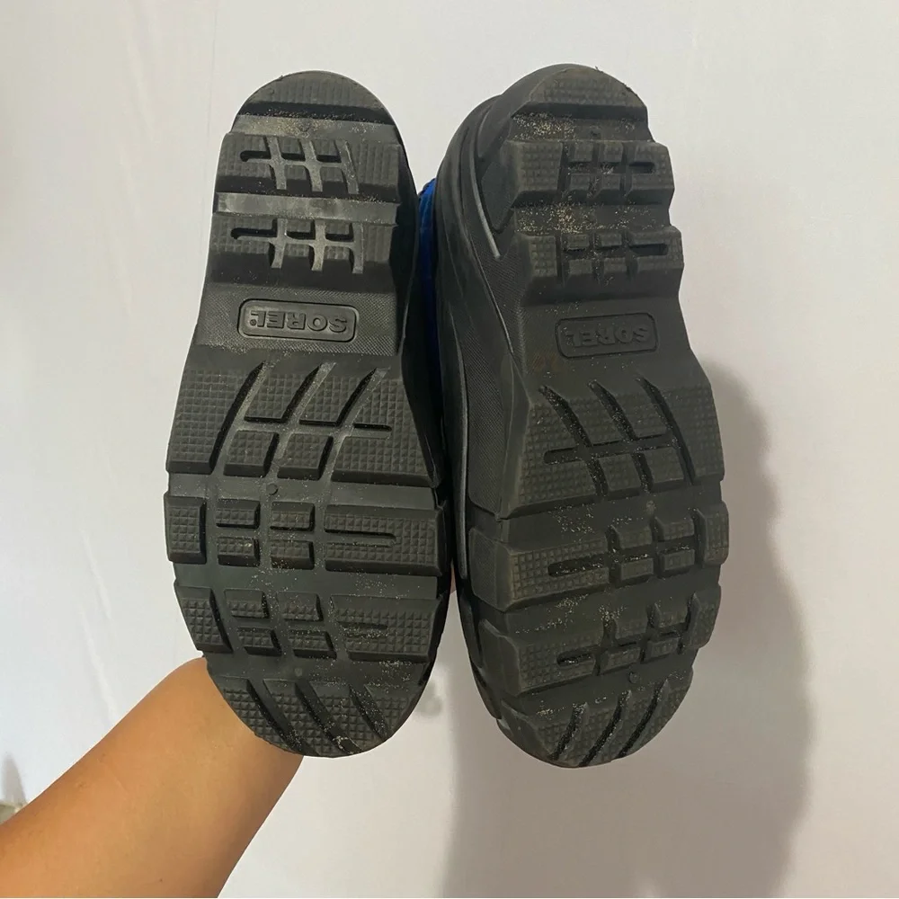 SOREL Kids Blue Nylon Flurry Waterproof Insulated Snow Boot Size 6‎